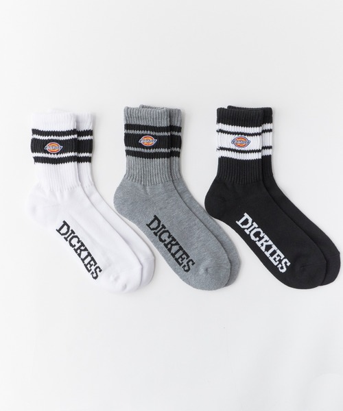 Dickies（ディッキーズ） 靴下 ロゴ入り ラインソックス 3足セット