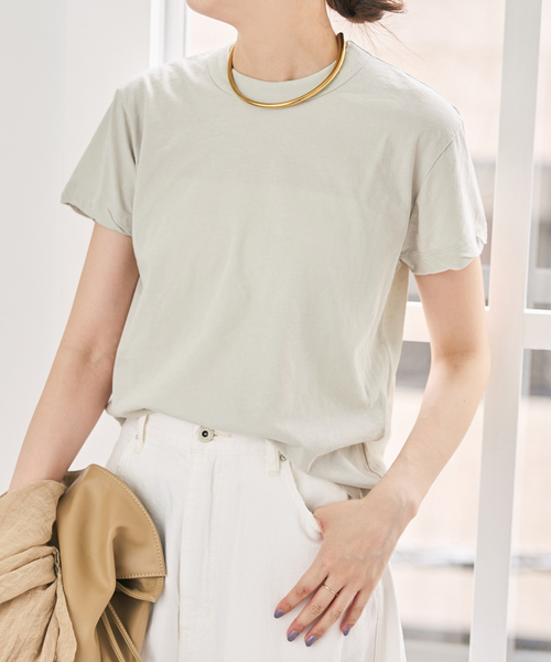 tシャツ 「新色有り / 追加」ATON/エイトン FRESCA SINGLE JERSEY TIGHT FIT T-SH レディースの画像