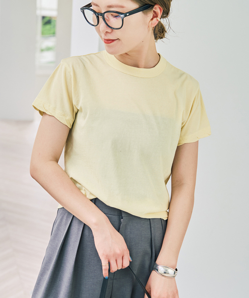 tシャツ 「新色有り / 追加」ATON/エイトン FRESCA SINGLE JERSEY TIGHT FIT T-SH レディースの画像