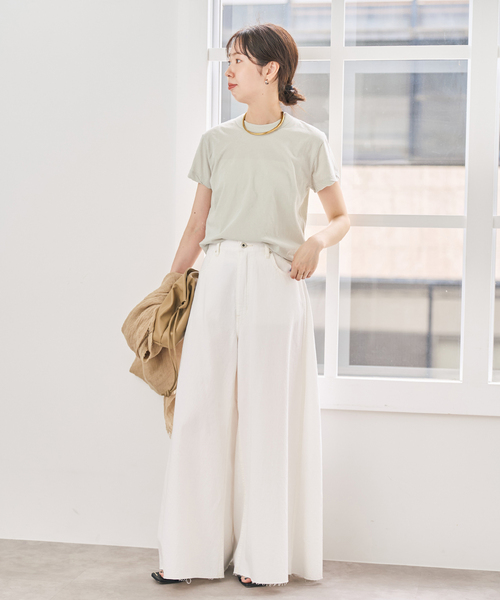 tシャツ 「新色有り / 追加」ATON/エイトン FRESCA SINGLE JERSEY TIGHT FIT T-SH レディースの画像