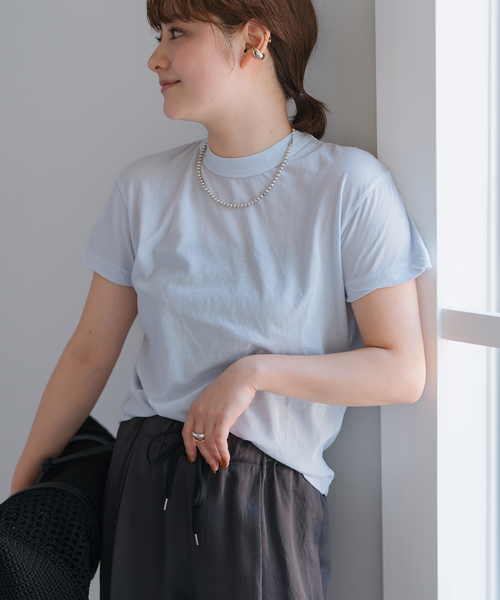 tシャツ 「新色有り / 追加」ATON/エイトン FRESCA SINGLE JERSEY TIGHT FIT T-SH レディースの画像
