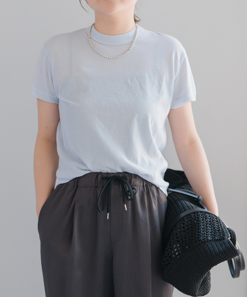 tシャツ 「新色有り / 追加」ATON/エイトン FRESCA SINGLE JERSEY TIGHT FIT T-SH レディースの画像