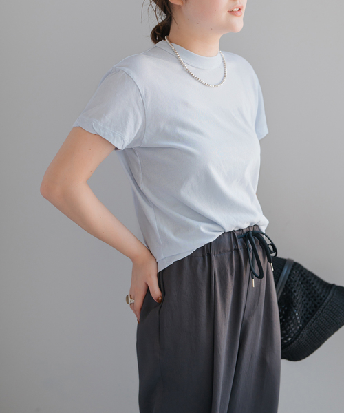 tシャツ 「新色有り / 追加」ATON/エイトン FRESCA SINGLE JERSEY TIGHT FIT T-SH レディースの画像