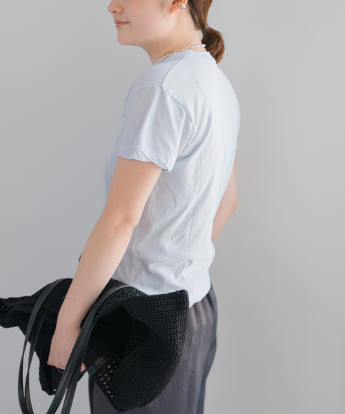 tシャツ 「新色有り / 追加」ATON/エイトン FRESCA SINGLE JERSEY TIGHT FIT T-SH レディースの画像