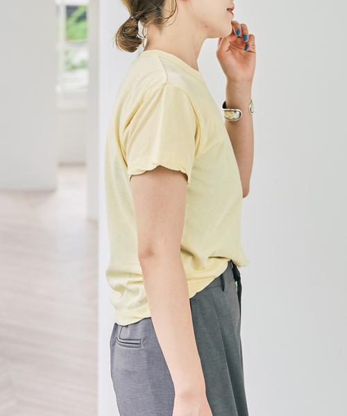 tシャツ 「新色有り / 追加」ATON/エイトン FRESCA SINGLE JERSEY TIGHT FIT T-SH レディースの画像