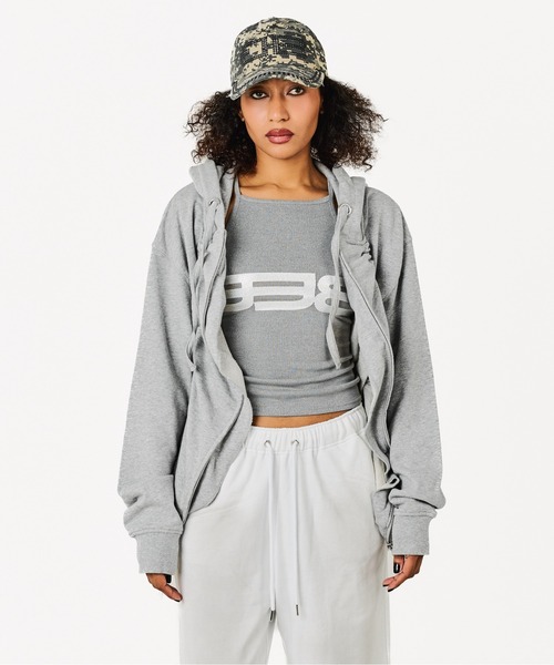 BEEDEN パーカー SCULPTED SHIRRING HOODIE レディース : ZOZOTOWN 
