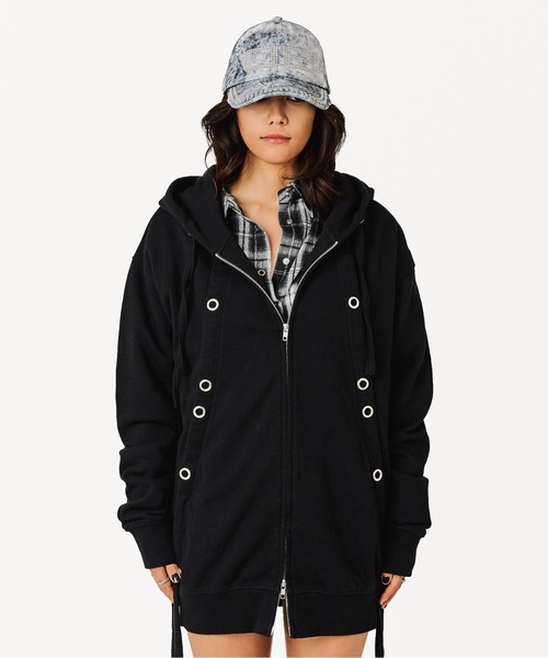 BEEDEN パーカー SCULPTED SHIRRING HOODIE レディース : ZOZOTOWN 