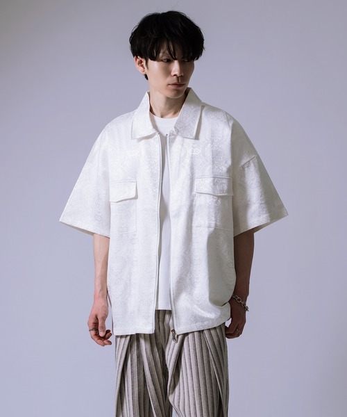 シャツ 半袖 ペイズリー柄 半袖ジップシャツ メンズ : ZOZOTOWN Yahoo