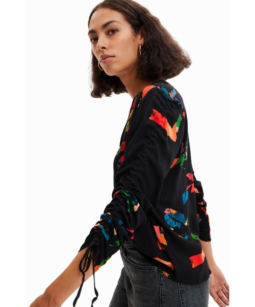 「Desigual」 7分袖ブラウス S ブラック レディース_画像5