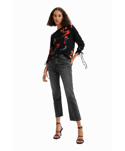 「Desigual」 7分袖ブラウス S ブラック レディース_画像6