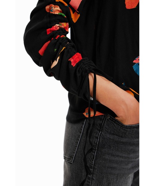 「Desigual」 7分袖ブラウス S ブラック レディース_画像7