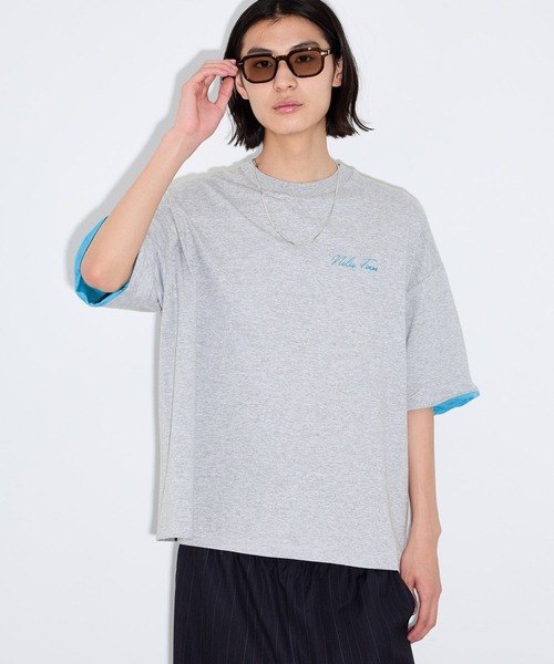 LAKOLE（ラコレ） tシャツ 袖配色ロゴ刺繍Tシャツ / 672862 メンズ