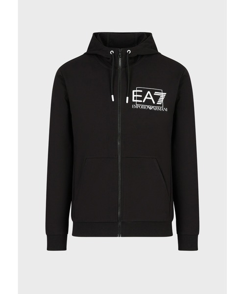 EA7 「EMPORIO ARMANI EA7」 ジップアップパーカー X-LARGE ブラック 