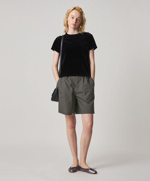 ワイドパンツ パンツ 「Steven Alan」チェック ショートパンツ レディースの画像