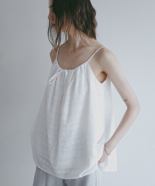 MANOF（マノフ） キャミソール EMBROIDERY LACE CAMI TOPS : ZOZOTOWN 
