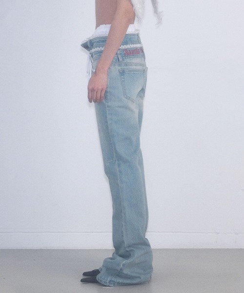 「SCULPTOR」 ブーツカットデニムパンツ MEDIUM ブルー レディース_画像6