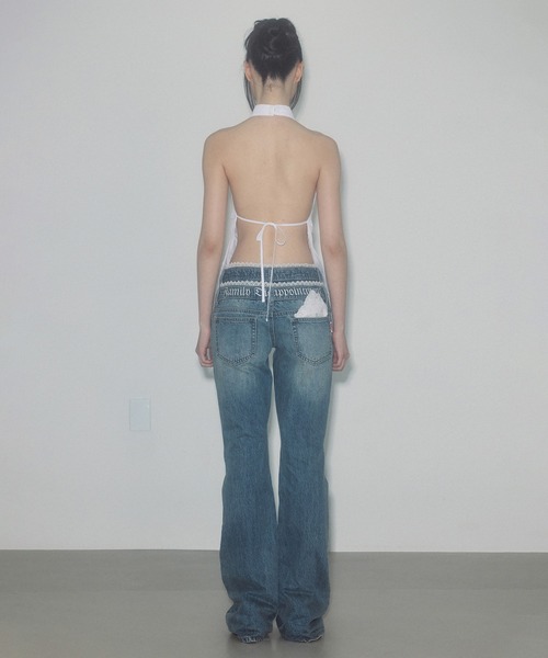 「SCULPTOR」 ブーツカットデニムパンツ MEDIUM ブルー レディース_画像7