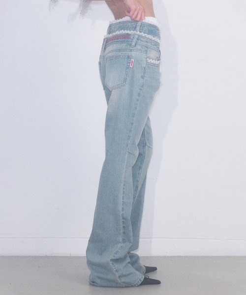 「SCULPTOR」 ブーツカットデニムパンツ MEDIUM ブルー レディース_画像8