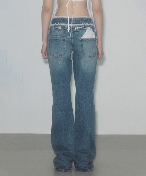 「SCULPTOR」 ブーツカットデニムパンツ MEDIUM ブルー レディース_画像9