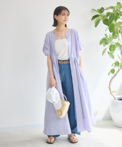 「KATHARINE ROSS」 半袖ワンピース MEDIUM ブルー レディース_画像3