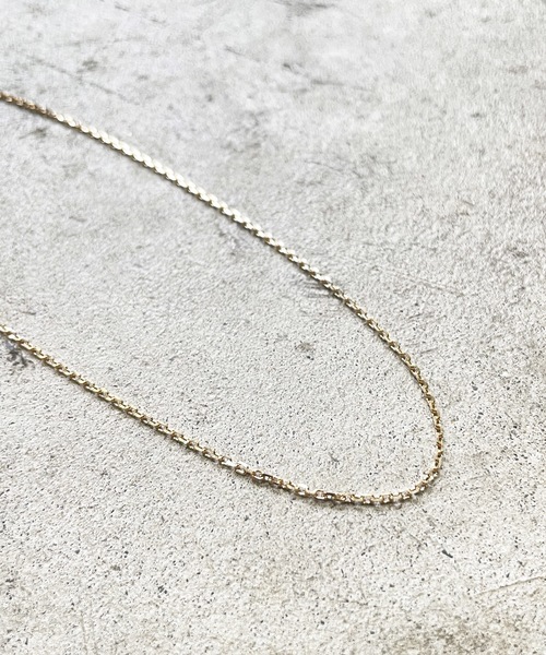ネックレス K18 GOLD CUT AZUKI CHAIN NECKLACE(M) 45cm 18金 カットアズキ チェーンネックレス（中）の画像