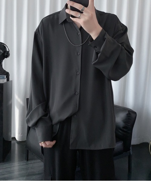 NEW GENTLEMAN シャツ トロミ オーバーサイズシャツ メンズ