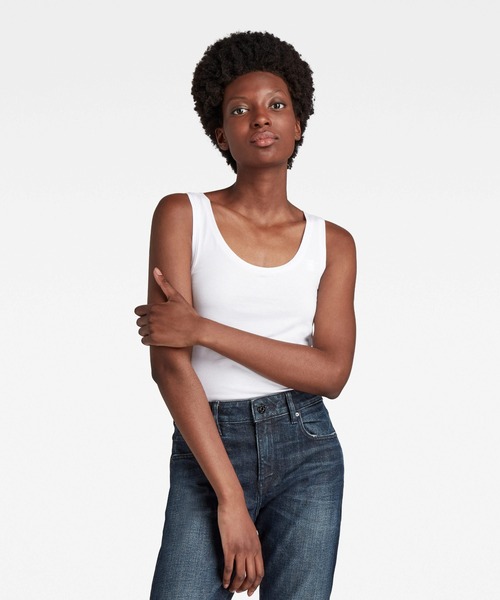 G-STAR RAW (ジースターロゥ) Inqar Tanktop Slim R Mesh Knitted Top (インカー タンクトップスリムRメッシュニットトップ) スリムフィット タンクトップ G-STAR RAW (ジースターロゥ) Inqar Tanktop Slim R Mesh
