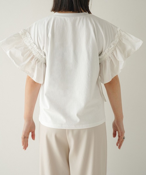 tシャツ フリルジョイントトップス レディース tシャツ クロスフリル トップス レディース : ZOZOTOWN Yahoo!店