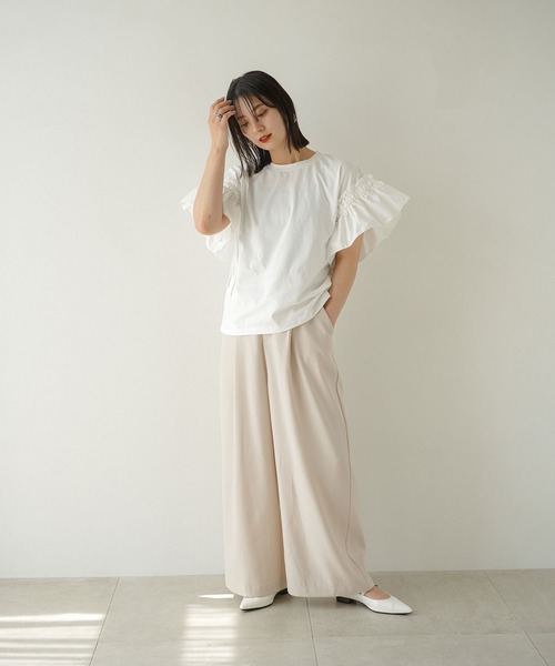 tシャツ フリルジョイントトップス レディース tシャツ クロスフリル トップス レディース : ZOZOTOWN Yahoo!店