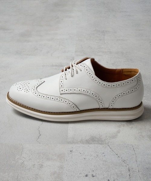 MEN'S BIGI スニーカー リアルレザーウイングチップスニーカー