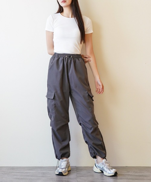 COMON＋ カーゴパンツ 裾 スピンドル 付き レディースイージー