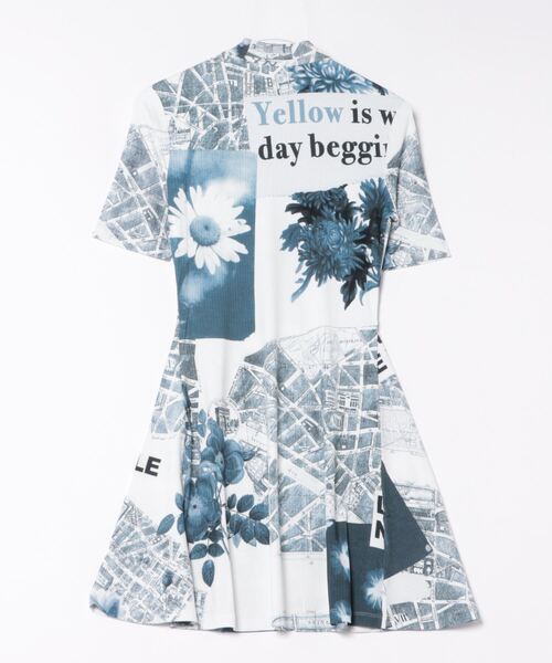 Desigual ワンピース 地図モチーフ ショートスケーター