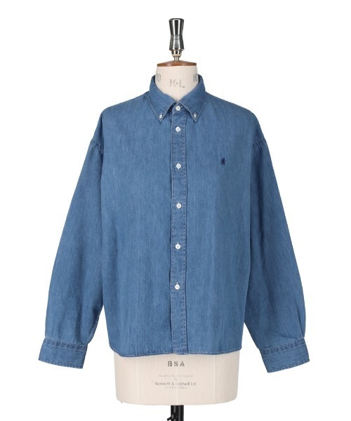 GYMPHLEX（ジムフレックス） ブラウス シャツ ショートデニム ボタン