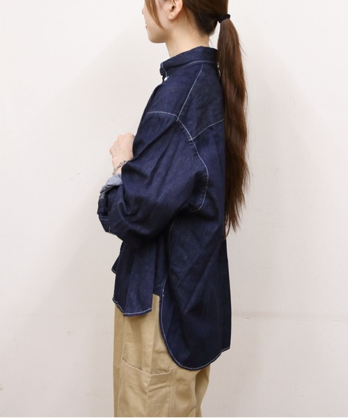 GYMPHLEX（ジムフレックス） ブラウス シャツ ショートデニム ボタン