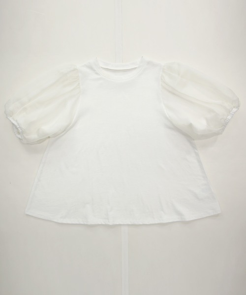 and it_ tシャツ オーガンジーパフスリーブ半袖トップス