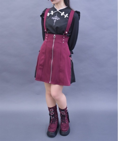 axes femme POETIQUE スカート ファスナーデザインサス付