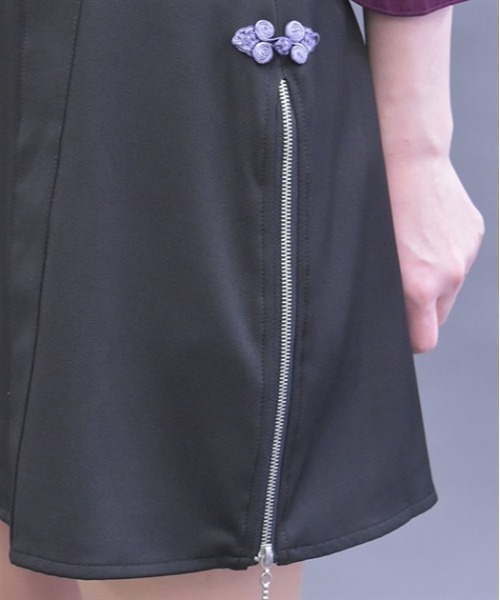 axes femme POETIQUE スカート ファスナーデザインサス付