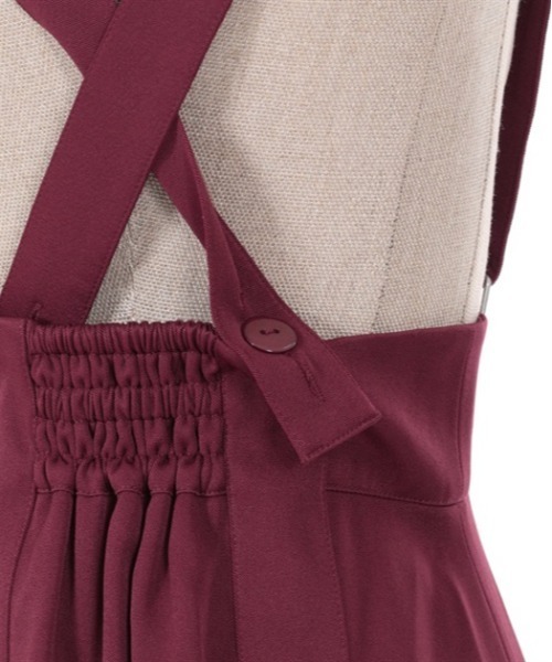 axes famme POETIQUE プリーツ切り替えスカート 赤 axes femme POETIQUE スカート ファスナーデザインサス付