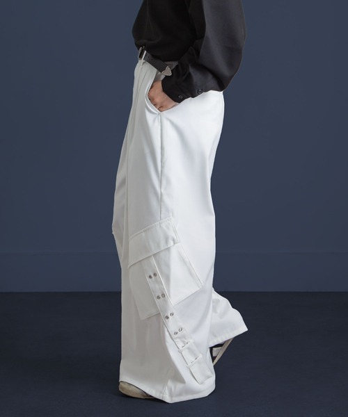 Nilway スラックス 420g/m TR配色センタープレス 袴シルエット