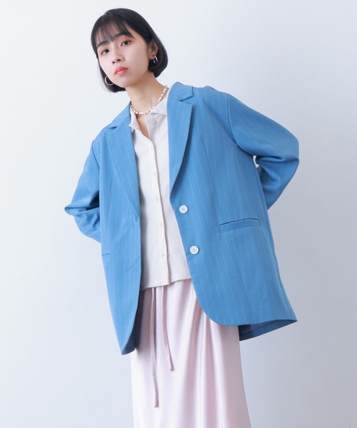 【美品】BLUE FRONCE パール ボリュームリブカーディガン 羽織り 38 aquagarage ボリュームスリーブカーディガン ニット トップス