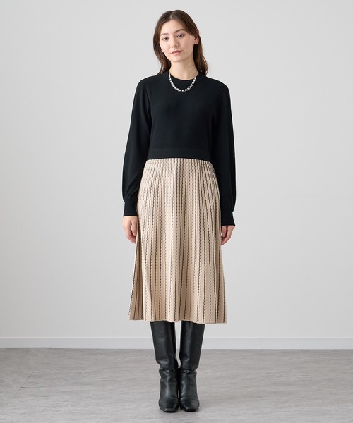 ANAYI 「ANAYI」 ニットワンピース 38 ネイビー レディース