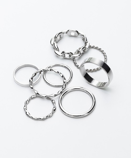 指輪 リング 8個set ciite' 指輪 リング シルバーリング8セット / silver ring 8set