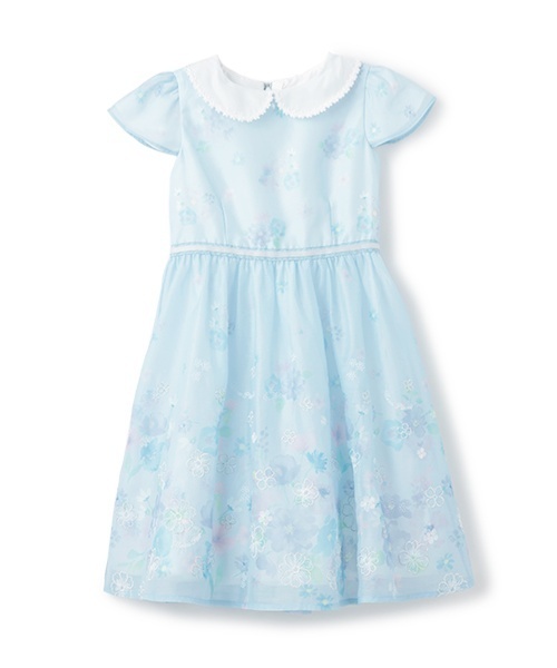 mezzo piano ワンピース 花柄パネルプリント＆刺しゅう ワンピース