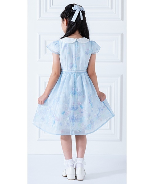 mezzo piano ワンピース 花柄パネルプリント＆刺しゅう ワンピース