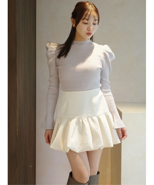 ニット/セーター Volume-Sleeve Glitter Knit Top  herlipto Her lip to ニット セーター Volume-Sleeve Glitter Knit Top