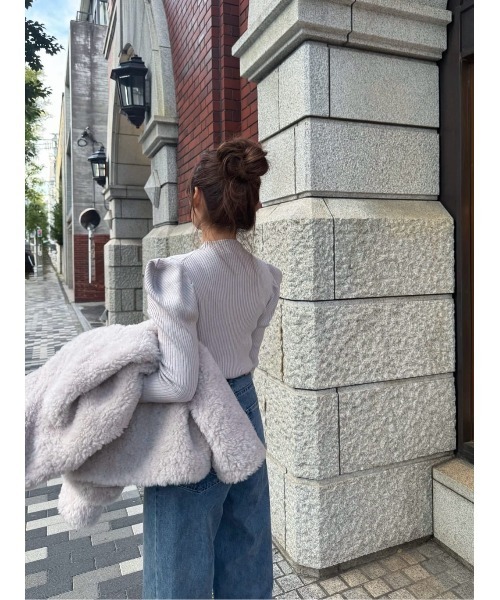 Her lip to ニット セーター Volume-Sleeve Glitter Knit Top
