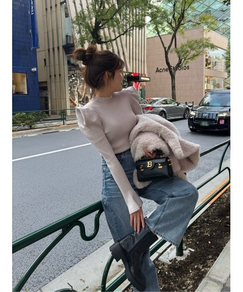 Her lip to ニット セーター Volume-Sleeve Glitter Knit Top