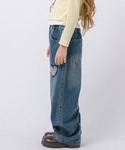 パンツ ハートダメージデザインストレートデニム...の詳細画像2