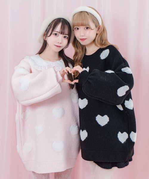 Honey Cinnamon（ハニーシナモン） ニット セーター ハートジャガード