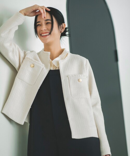 THE SHOP TK ジャケット ノーカラージャケット 「ONOFF活躍